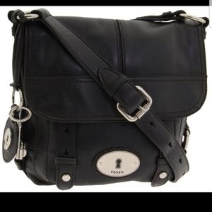 Fossil Maddox Crossbody Leather Black Bag